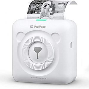 Printer, Pocket Photo Printer, Mini HD Bluetooth Thermal Printers, Small Printer for Phone, Portable Label Sticker Receipt Printer Compatible with Android/iOS/Windows for Kids, Girl Gift (White)