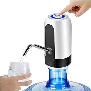 TURBOFLEX® Automatic Wireless Portable Mini Rechargeable Water Bottle Can Dispenser Pump Upto 20 Litre Bottle with USB Charging Cable (Black/White)